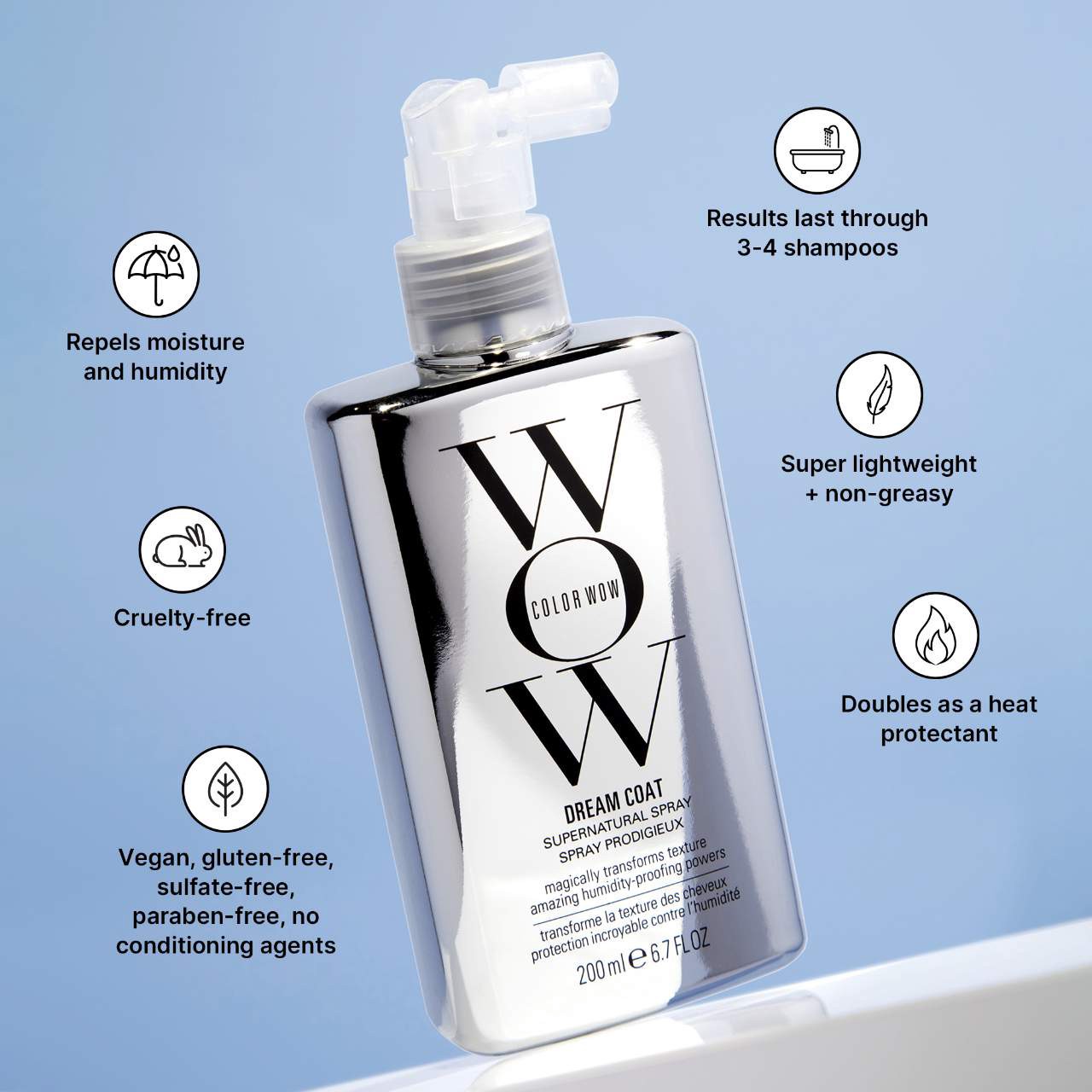 slide 5 of 10, COLOR WOW Mini Dream Coat Supernatural Spray Anti-Frizz Treatment 1.7 oz/ 50 mL, 