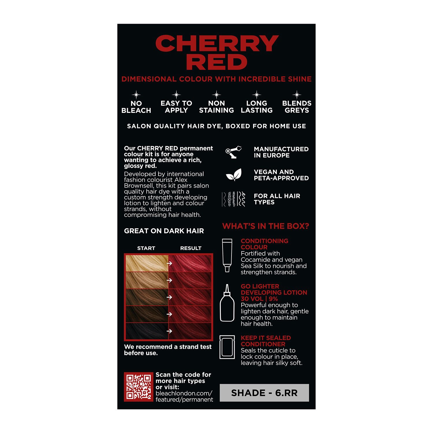 slide 2 of 2, Bleach London Go Lighter Permanet Vegan Dye, Cherry Red, 1 ct