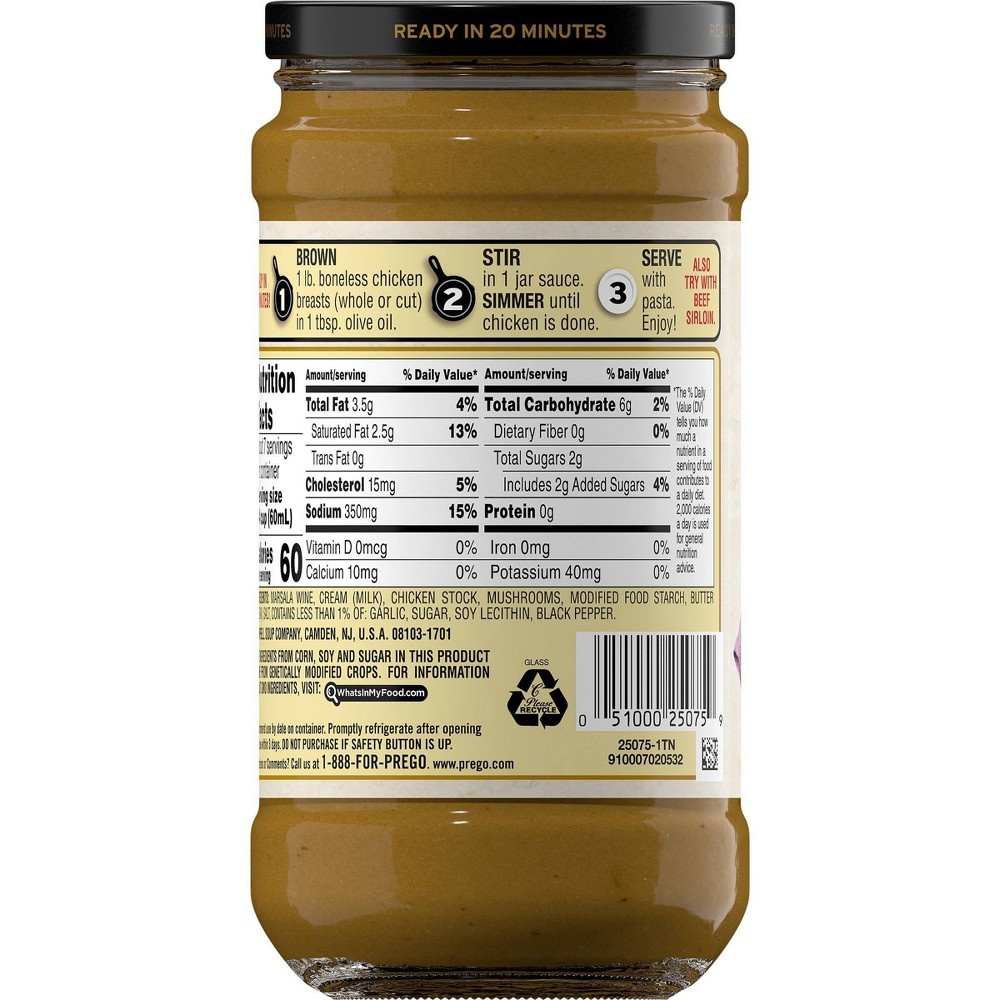 slide 3 of 7, Prego Cooking Sauce Creamy Marsala Jar, 14.5 oz