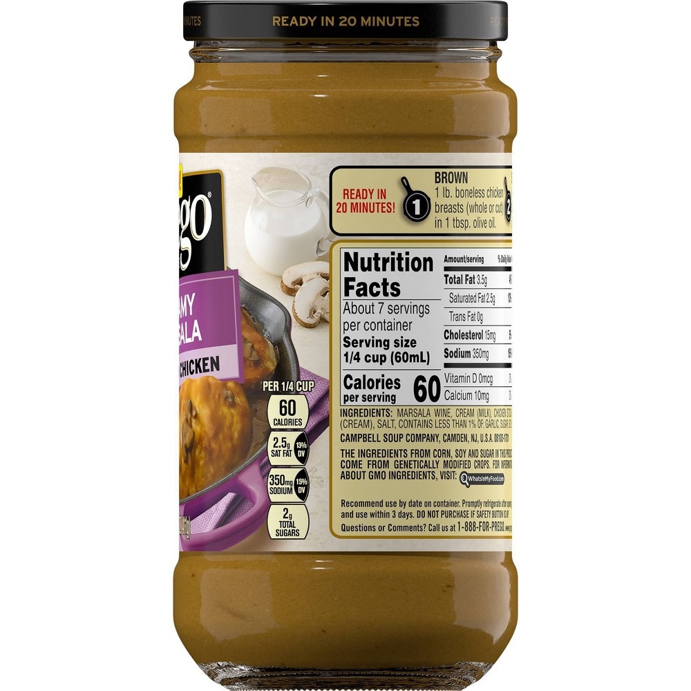 slide 7 of 7, Prego Cooking Sauce Creamy Marsala Jar, 14.5 oz