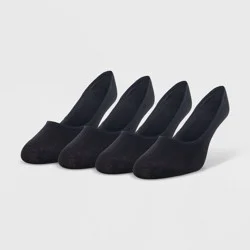 Peds Women's 4pk Sport Liner Socks - Black 5-10: Seamless Toe, Hidden Gel Heel Grip
