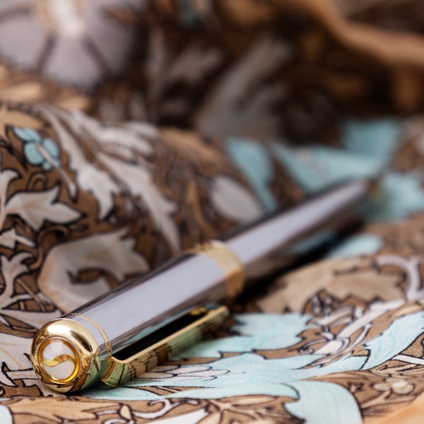 slide 7 of 10, Scriveiner Classic Rollerball Pen, Medium Point, 0.7 Mm, Silver Chrome/Gold Barrel, Black Ink, 1 ct