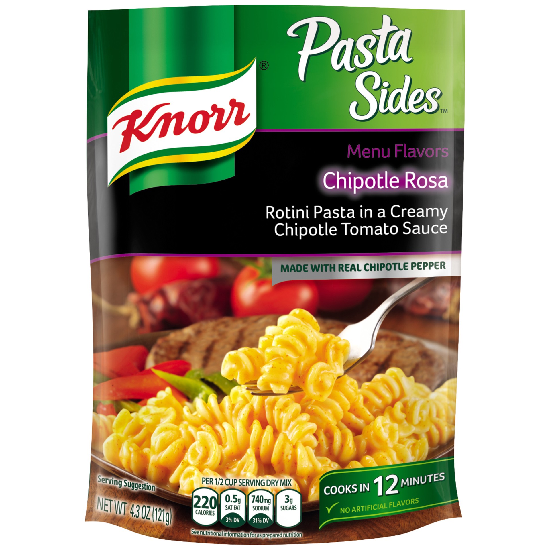 slide 1 of 1, Knorr Pasta Side Dish Chipotle Rosa, 4.3 oz, 4.3 oz