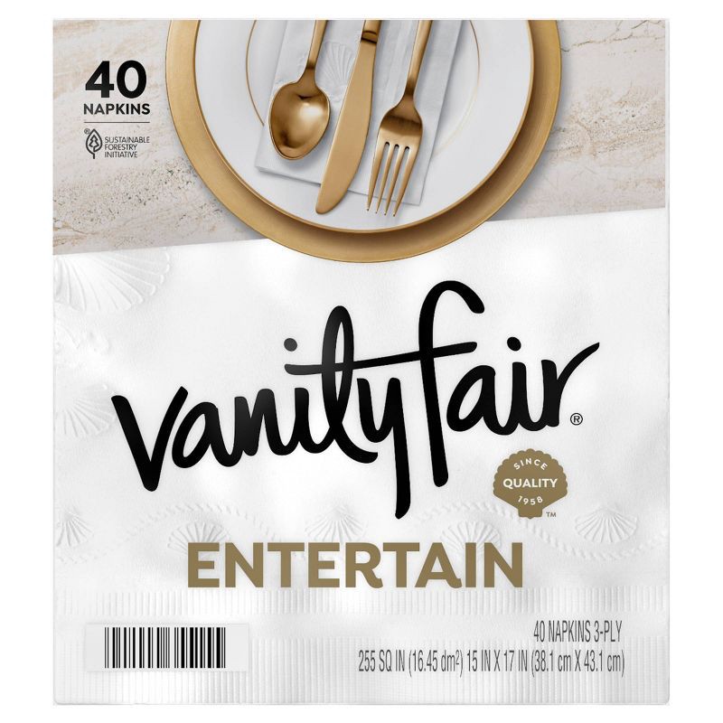 slide 1 of 7, Vanity Fair Entertain 3-Ply Napkins - 40ct, 40 ct