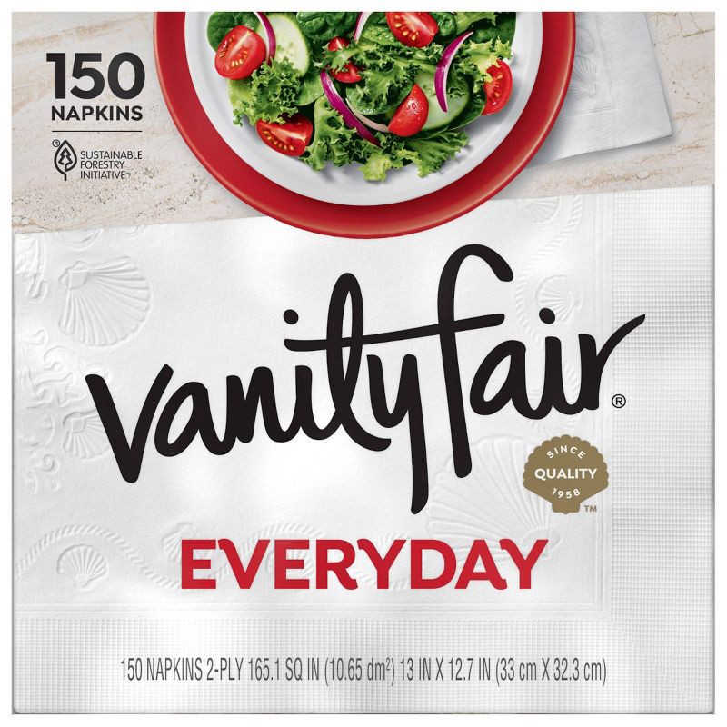 slide 1 of 9, Vanity Fair Everyday 2-Ply Napkins - 150ct, 150 ct