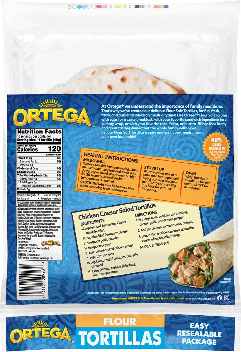 slide 7 of 7, Ortega Flour Tortillas 10 ea, 10 ct