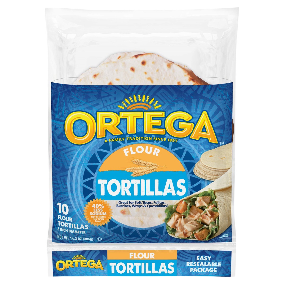 slide 1 of 7, Ortega Flour Tortillas 10 ea, 10 ct