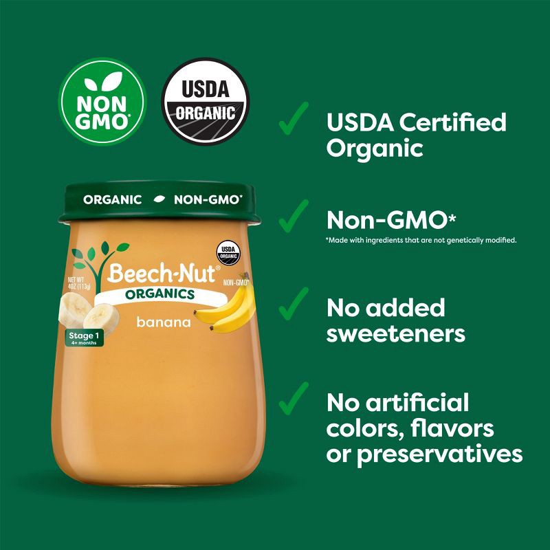 slide 3 of 7, Beech-Nut Non-GMO Organics Bananas Baby Food Jar - 4oz, 4 oz
