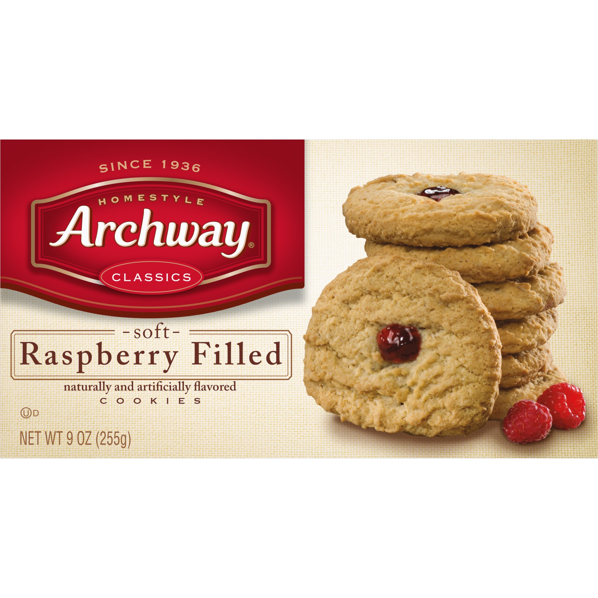 slide 2 of 5, Archway Cookies Classics Soft Raspberry Filled Cookies, 9 oz