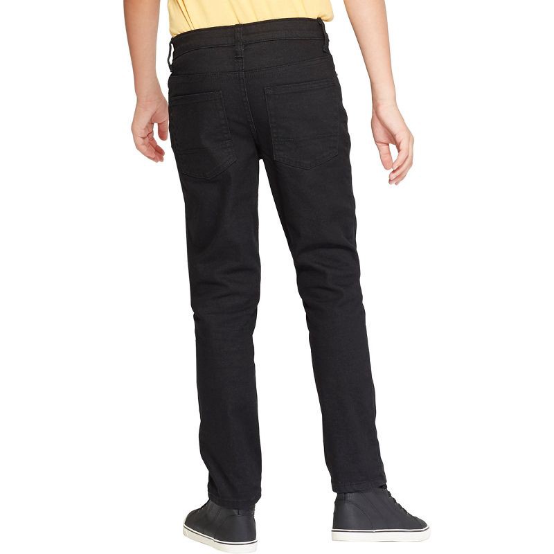 slide 2 of 8, Boys' Stretch Skinny Fit Jeans - Cat & Jack™ Black Wash 4: Mid Rise, Adjustable Waistband, Denim, Machine Washable, 1 ct
