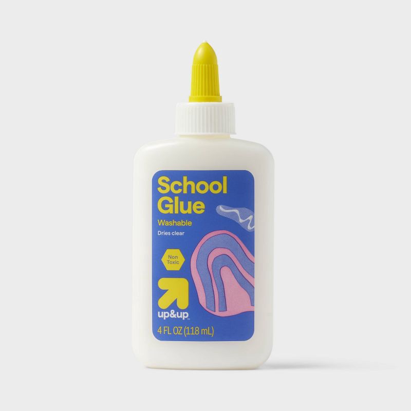 slide 1 of 3, 4oz Washable School Glue - up&up™: Liquid Kids Glue Bottle, Non-Toxic, White, Art & Stationery Supplies, 4 oz