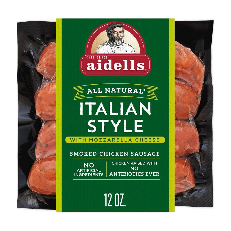 slide 1 of 3, Aidells Italian Style with Mozzarella Cheese Smoked Chicken Sausage - 12oz/4ct, 4 ct; 12 oz