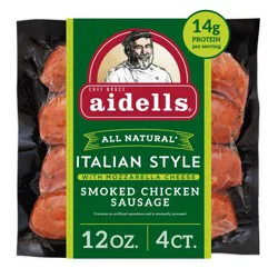 Aidells Italian Style with Mozzarella Cheese Smoked Chicken Sausage - 12oz/4ct