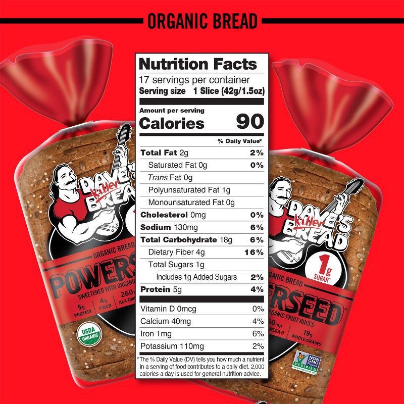 slide 7 of 16, Dave's Killer Bread Organic Powerseed Sandwich Bread - 25oz, 25 oz