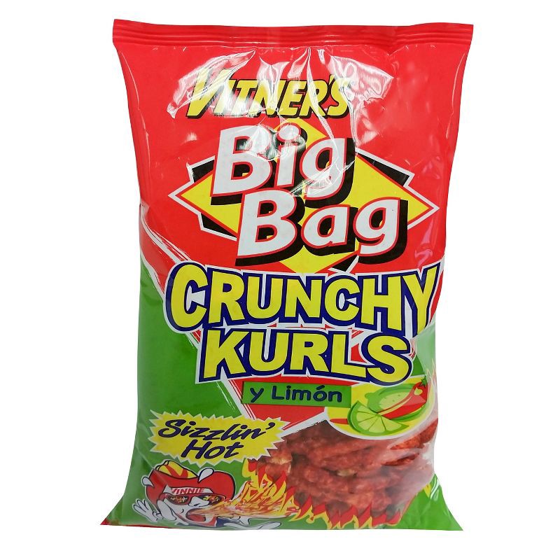 slide 1 of 1, Vitner's Big Bag Sizzlin' Hot y Limon Flavored Crunchy Kurls - 8.75oz, 9 oz