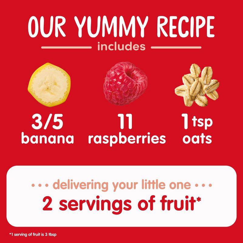 slide 3 of 8, Happy Baby Organics Clearly Crafted Stage 2 Bananas, Raspberries & Oats - 4oz, 4 oz