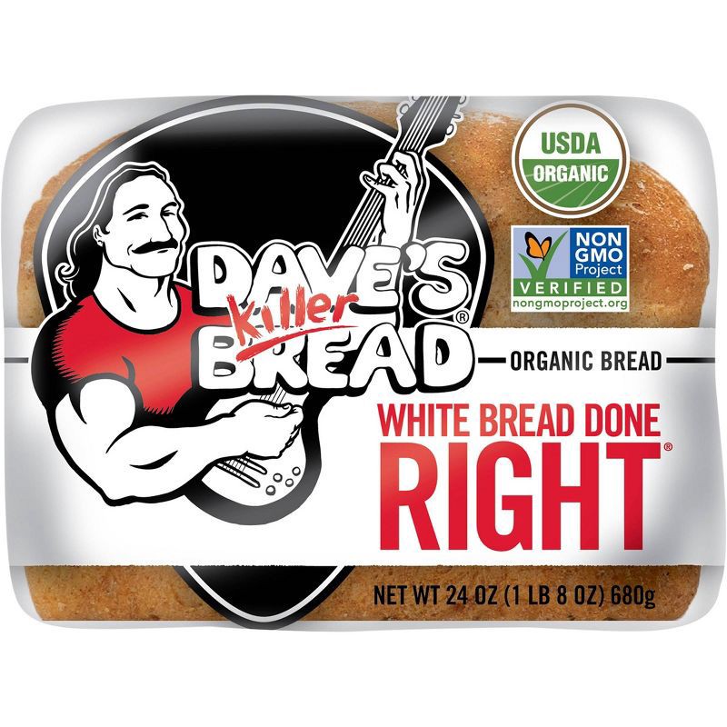 slide 7 of 8, Dave's Killer Bread Organic White Bread Done Right - 24oz, 24 oz