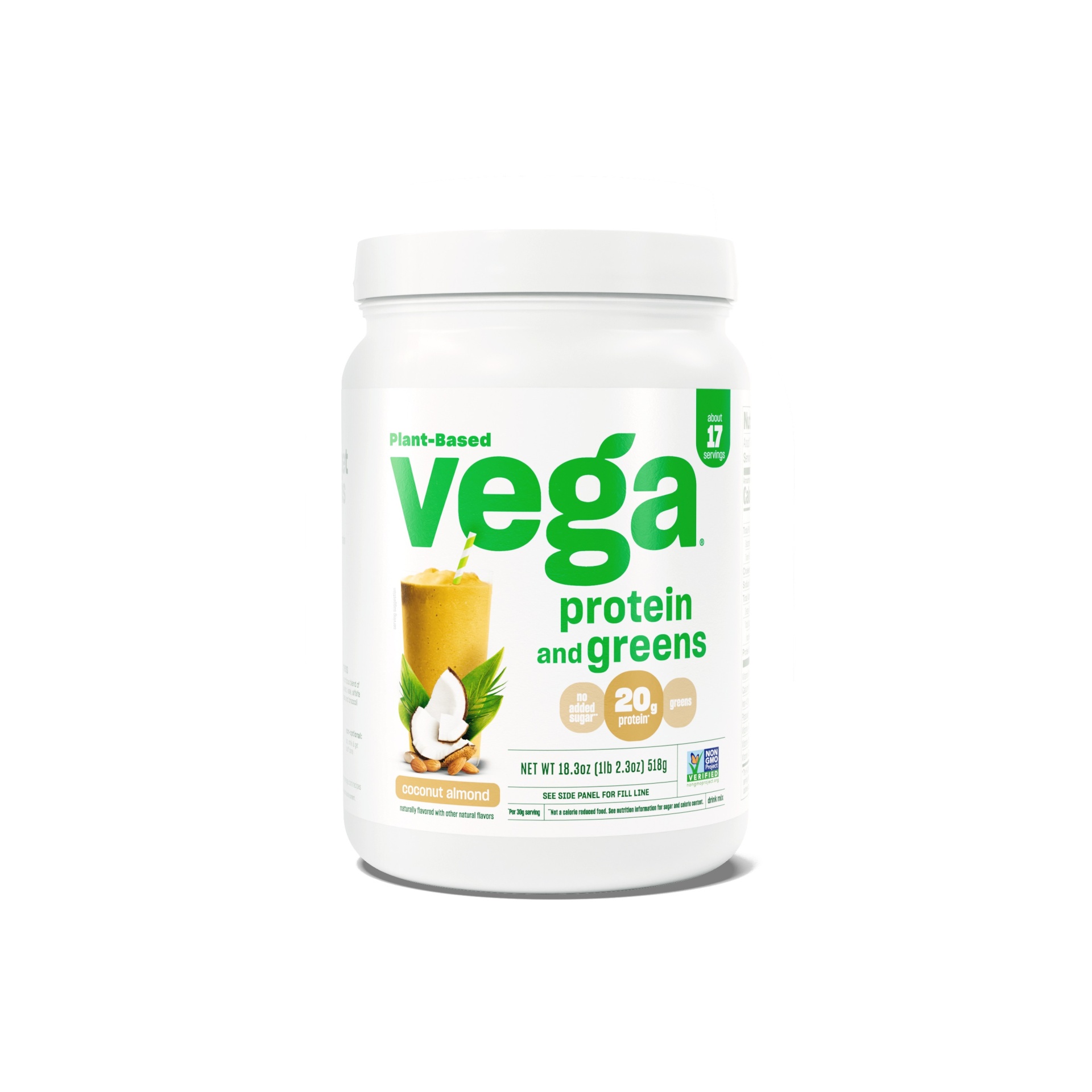 slide 1 of 5, Vega Protein & Greens Vegan Protein Powder- Coconut Almond - 18.3oz, 18.3 oz