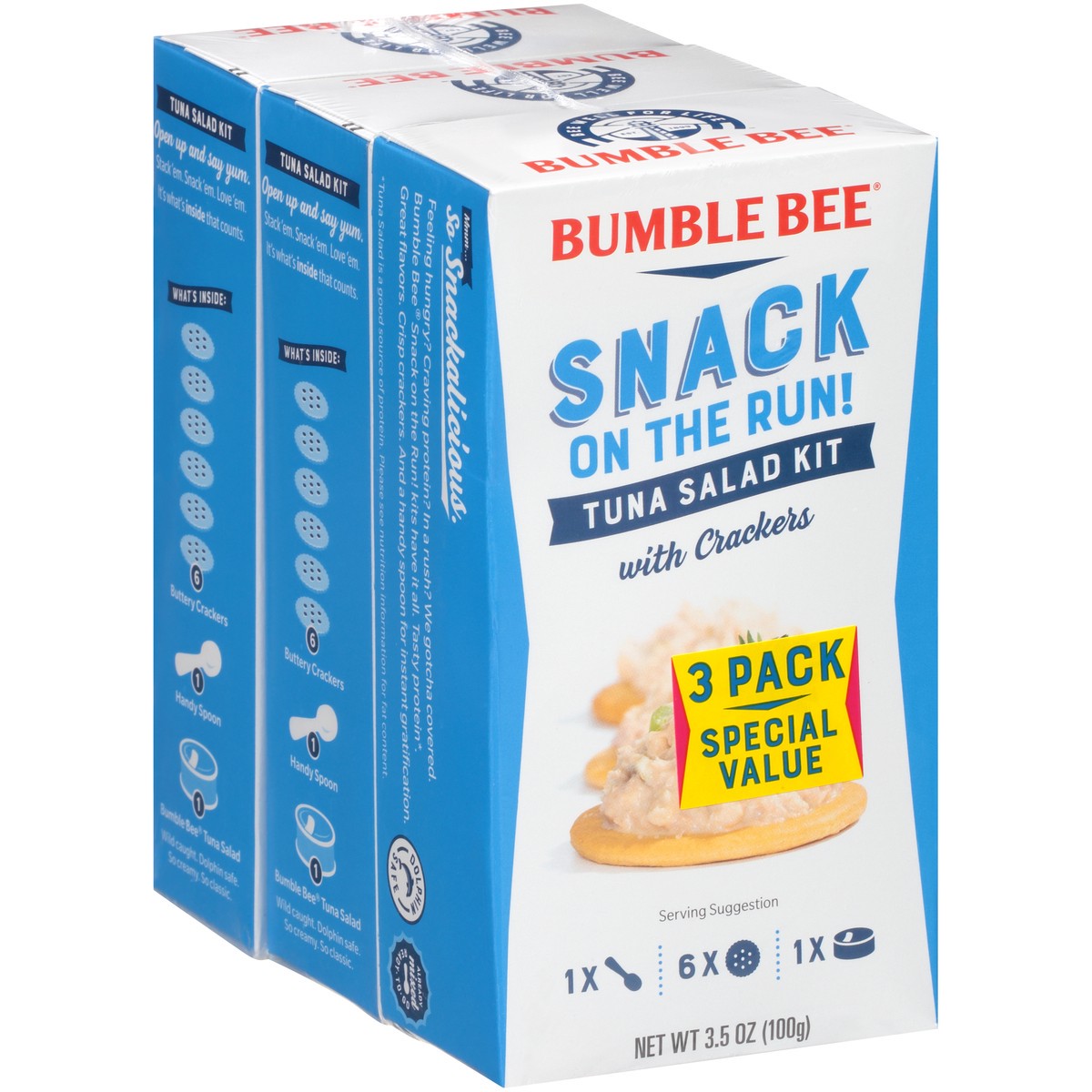 slide 4 of 9, Bumble Bee Snack On The Run! Tuna Salad, 3 ct; 3.5 oz