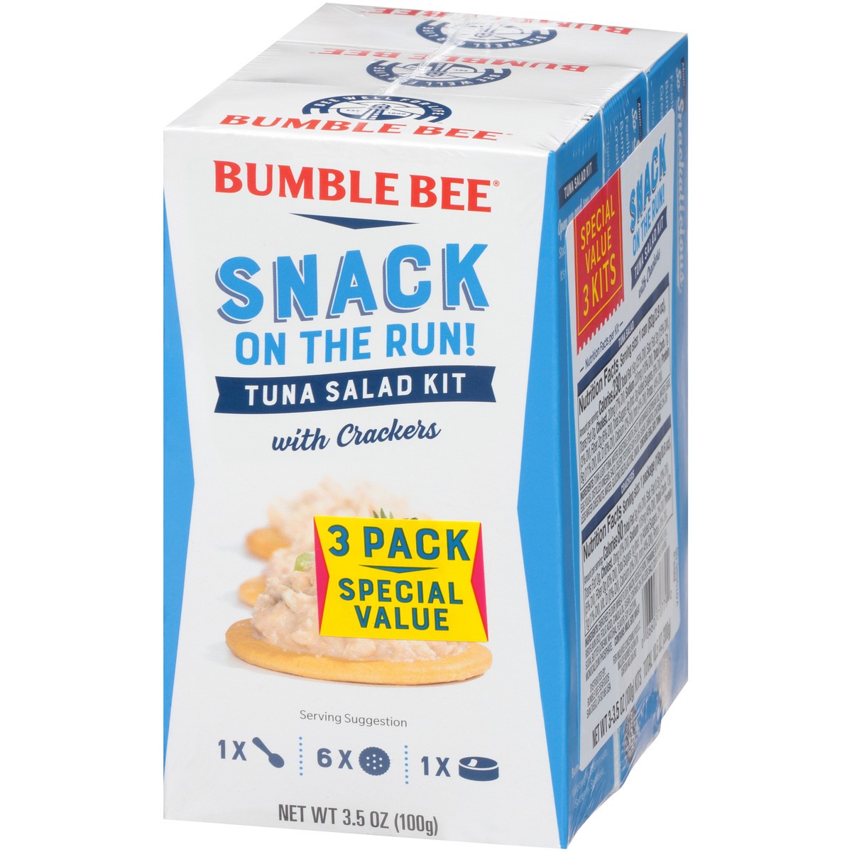 slide 2 of 9, Bumble Bee Snack On The Run! Tuna Salad, 3 ct; 3.5 oz