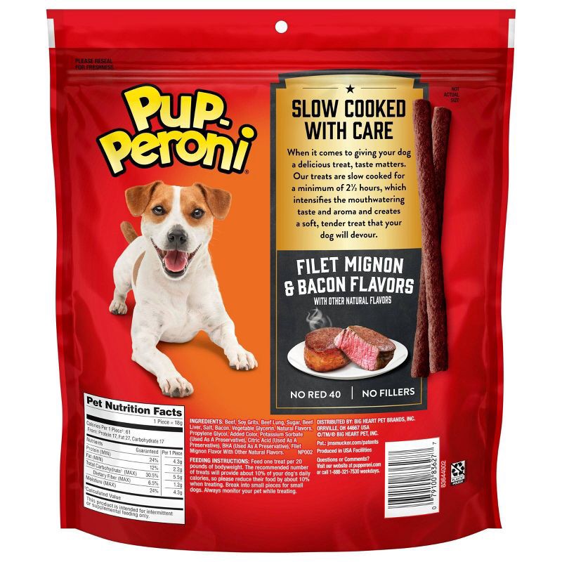 slide 2 of 7, Pup-Peroni Filet Mignon, Beef & Bacon Flavor Chewy Dog Treats - 22.5oz, 22.5 oz