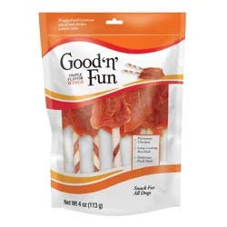 Good 'n' Fun Triple Flavor Wings Rawhide Beef, Chicken and Pork Flavor Dog Treats - 4oz