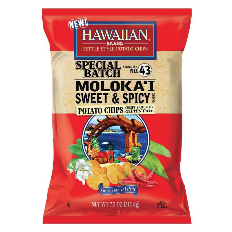 slide 1 of 3, Hawaiian Snacks Hawaiian Tart & Tangy Island Lemon Flavored Potato Chips - 7.5oz, 7.5 oz