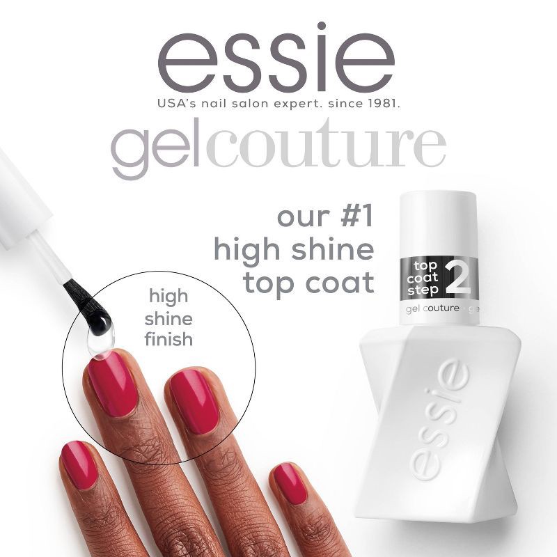 slide 5 of 9, essie Gel Couture clear nail polish top coat - 0.46 fl oz, 0.46 fl oz