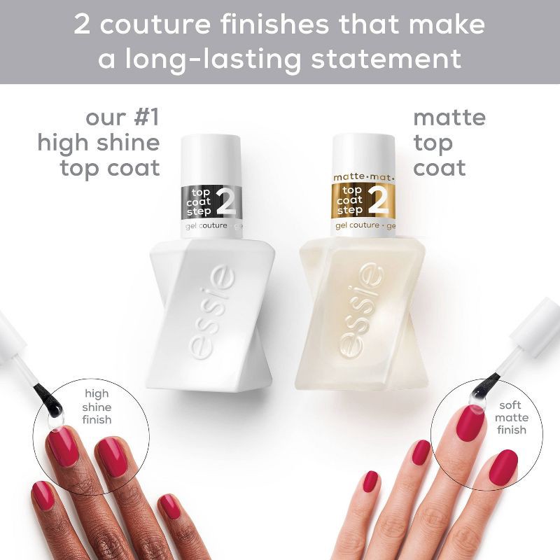 slide 8 of 9, essie Gel Couture clear nail polish top coat - 0.46 fl oz, 0.46 fl oz