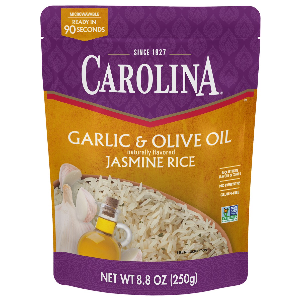 slide 3 of 6, Carolina Jasmine Rice, Garlic & Olive Oil, 8.8 oz