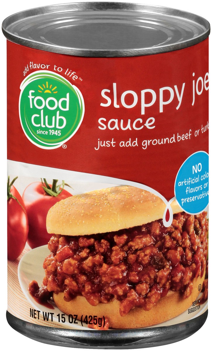 slide 2 of 9, Food Club Sloppy Joe Sauce 15 oz, 15 oz