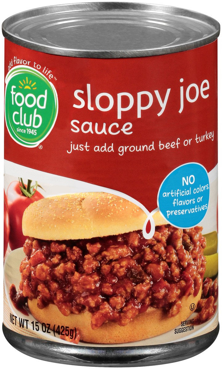 slide 1 of 9, Food Club Sloppy Joe Sauce 15 oz, 15 oz