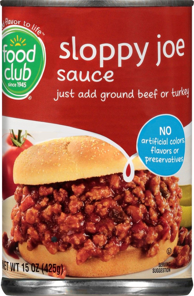 slide 6 of 9, Food Club Sloppy Joe Sauce 15 oz, 15 oz