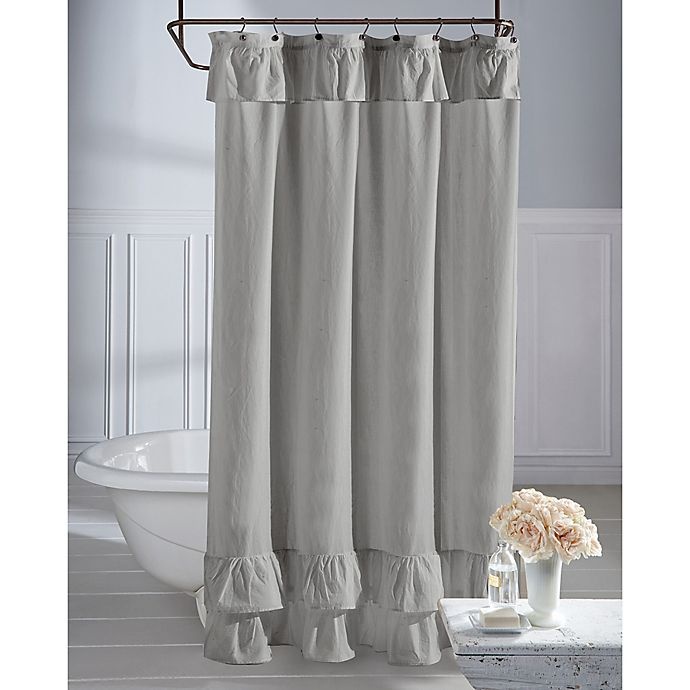 slide 1 of 1, Wamsutta Vintage Ruffle Shower Curtain - Grey, 72 in x 72 in