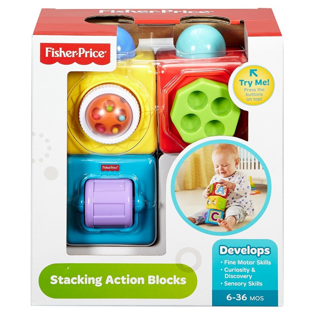 slide 6 of 9, Fisher-Price Stacking Action Blocks, 1 ct