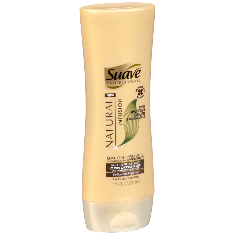 slide 2 of 7, Suave Professionals Natural Infusion Anti-Breakage Conditioner for Normal to Fragile Hair, 12.6 oz