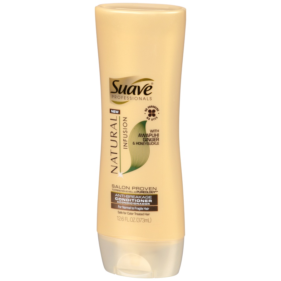 slide 3 of 7, Suave Professionals Natural Infusion Anti-Breakage Conditioner for Normal to Fragile Hair, 12.6 oz