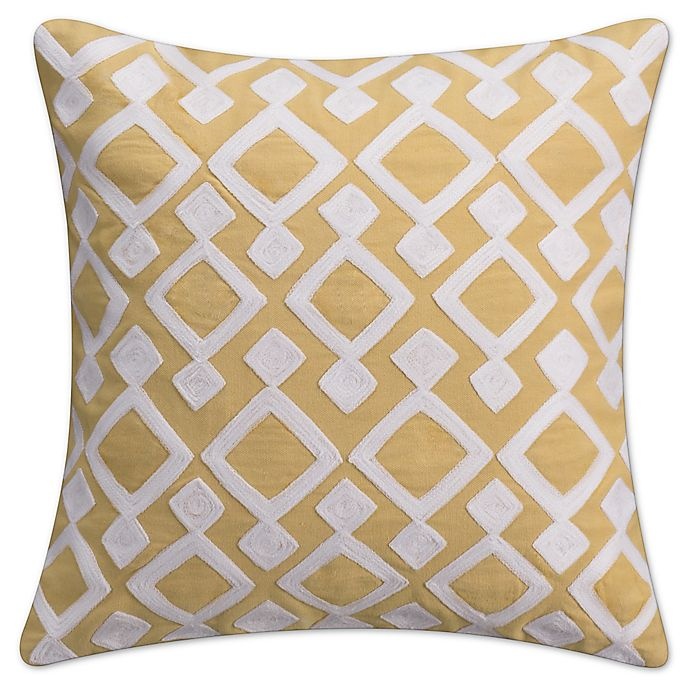 slide 1 of 1, KAS Seneca Twill Tape Throw Pillow - Yellow, 16 in