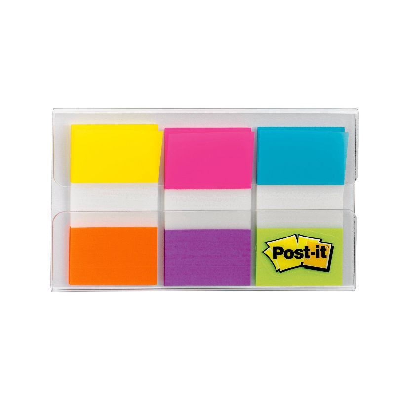 slide 5 of 10, Post-it 60ct .47" Wide Flags with On-the-Go Dispenser - Electric Glow Collection, 60 ct