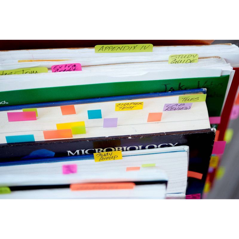 slide 10 of 10, Post-it 60ct .47" Wide Flags with On-the-Go Dispenser - Electric Glow Collection, 60 ct