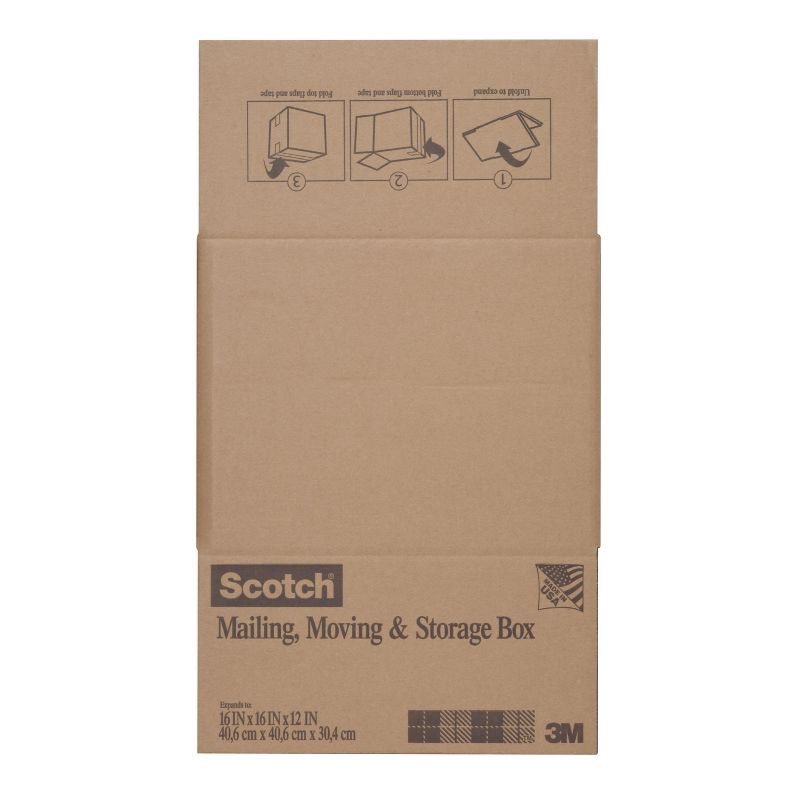 slide 8 of 8, Scotch Mailing/Moving/Storage Box - 16" x 16" x 12", 1 ct