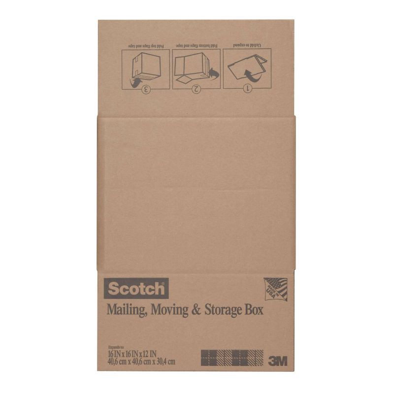slide 1 of 8, Scotch Mailing/Moving/Storage Box - 16" x 16" x 12", 1 ct