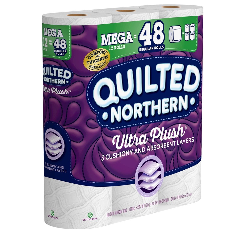 slide 2 of 4, Quilted Northern Ultra Plush Toilet Paper - 12 Mega Rolls, 1 ct