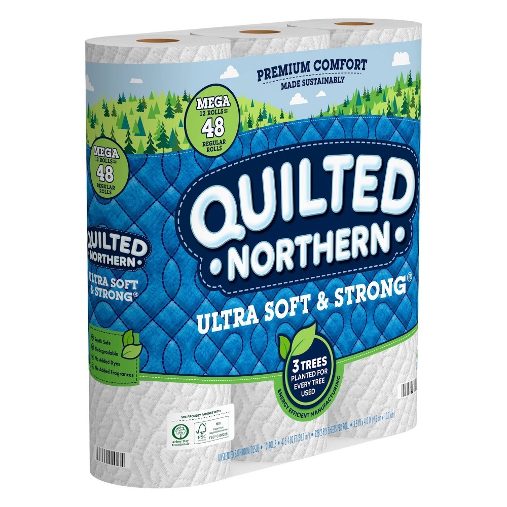 slide 2 of 3, Quilted Northern Ultra Soft & Strong Toilet Paper - 12 Mega Rolls, 1 ct