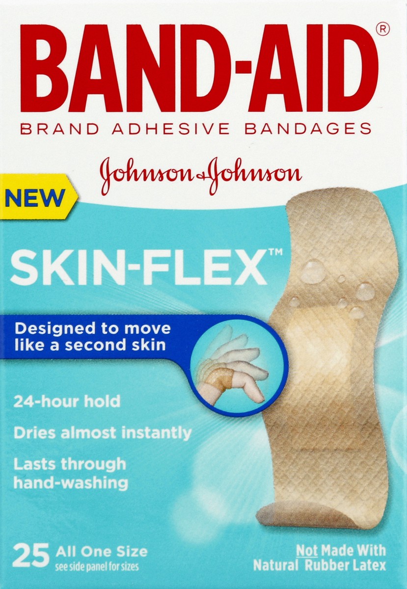 slide 2 of 6, BAND-AID Sterile Skin-Flex Adhesive Active Bandages for First Aid & Wound Care of Minor Cuts, Scrapes & Burns, Lightweight, Comfortable & Durable Second Skin Feeling, One Size, 25 ct, 25 ct