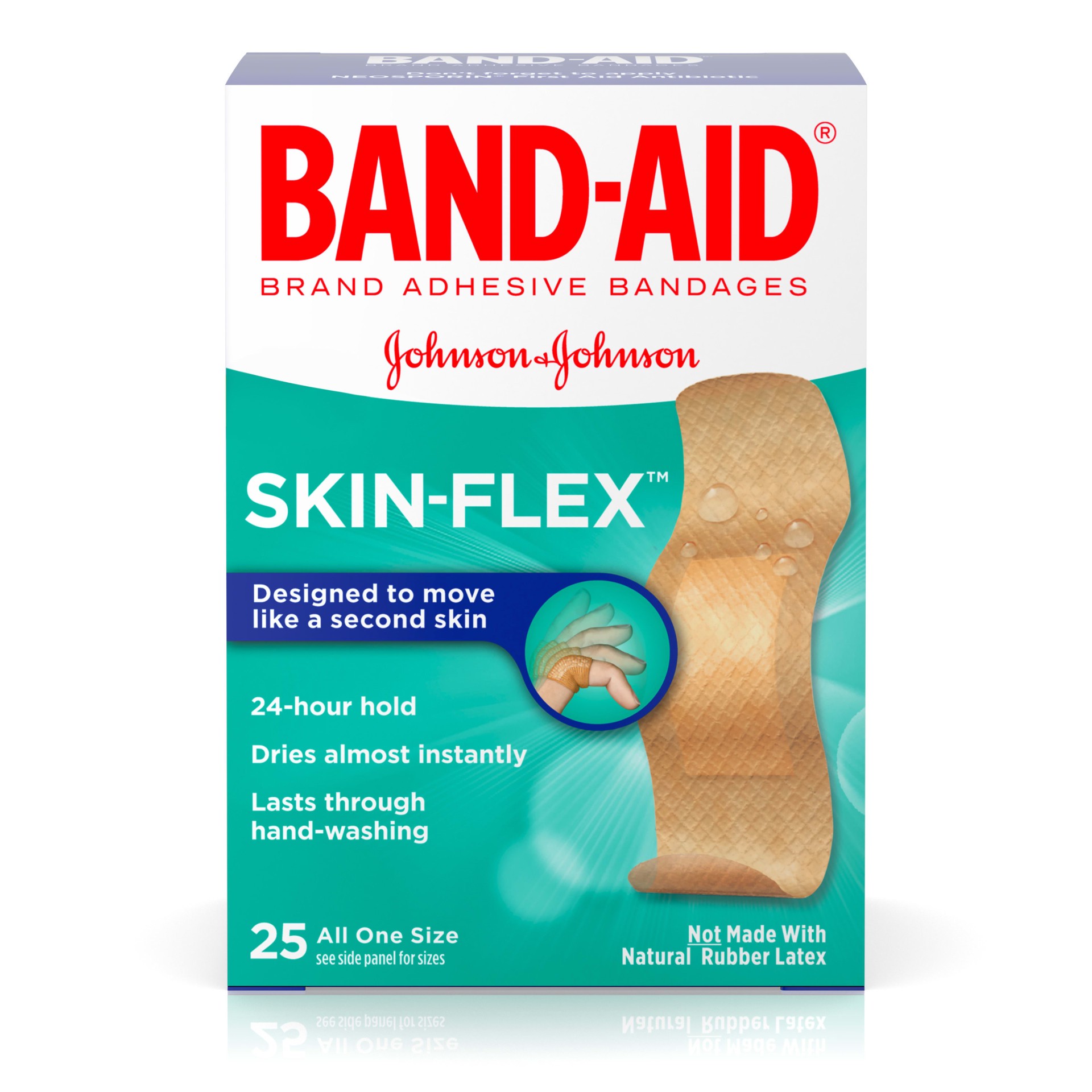 slide 1 of 6, BAND-AID Sterile Skin-Flex Adhesive Active Bandages for First Aid & Wound Care of Minor Cuts, Scrapes & Burns, Lightweight, Comfortable & Durable Second Skin Feeling, One Size, 25 ct, 25 ct