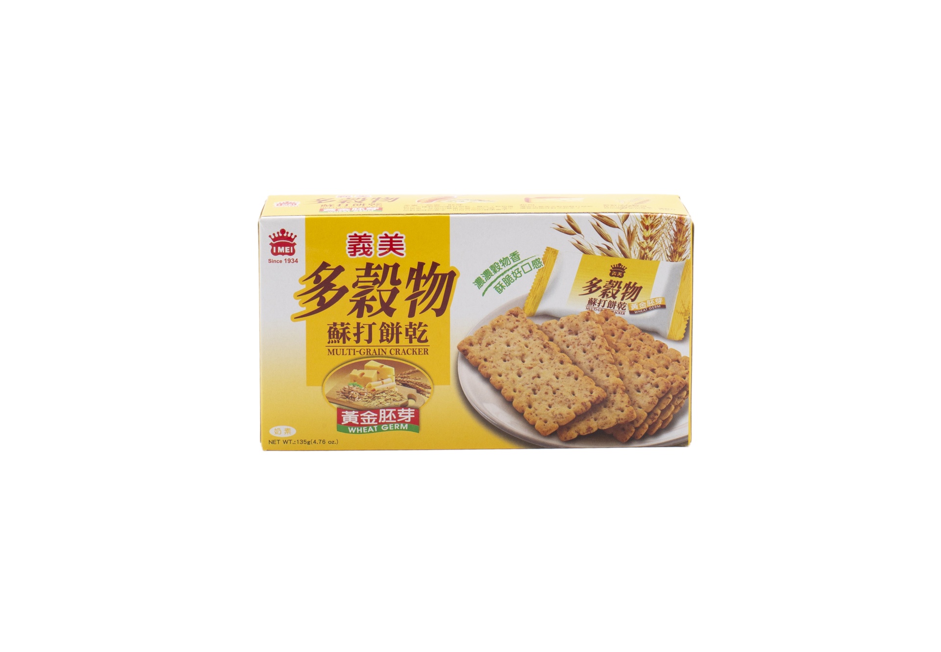 slide 1 of 1, I Mei Wheat Germ Multi Grain Cracker, 4.7 oz