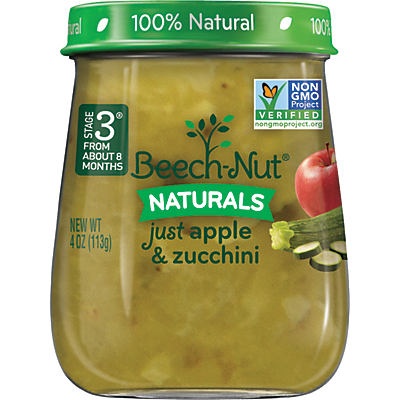 slide 1 of 1, Beech-Nut Baby Food Stage 3 Just Apple Zucchini, 4.25 oz