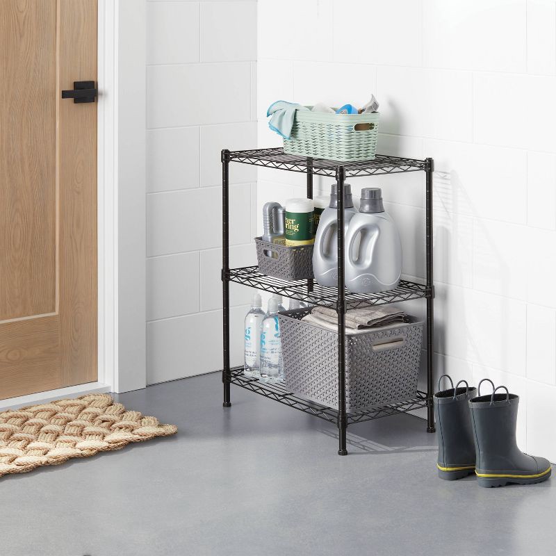 slide 2 of 7, Y-Weave Medium Decorative Storage Basket Gray - Brightroom™, 1 ct