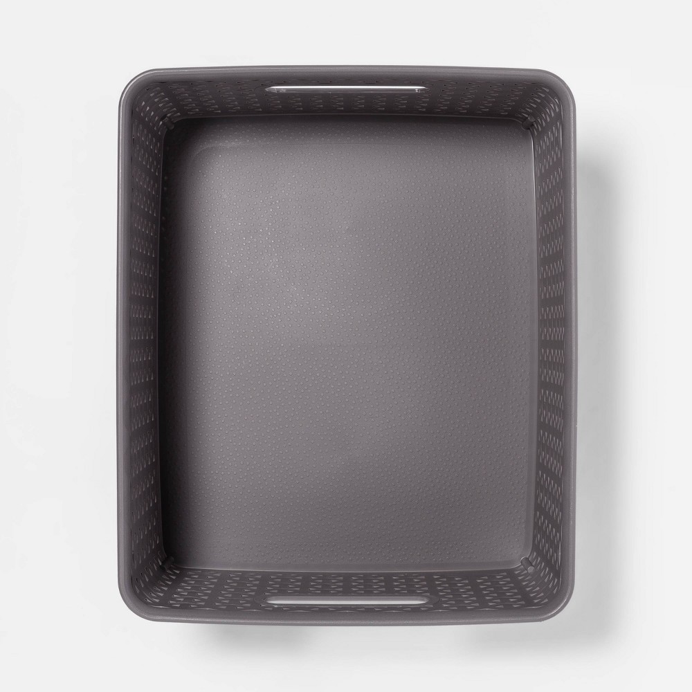 slide 3 of 3, Y-Weave Medium Decorative Storage Basket Gray - Room Essentials, 1 ct